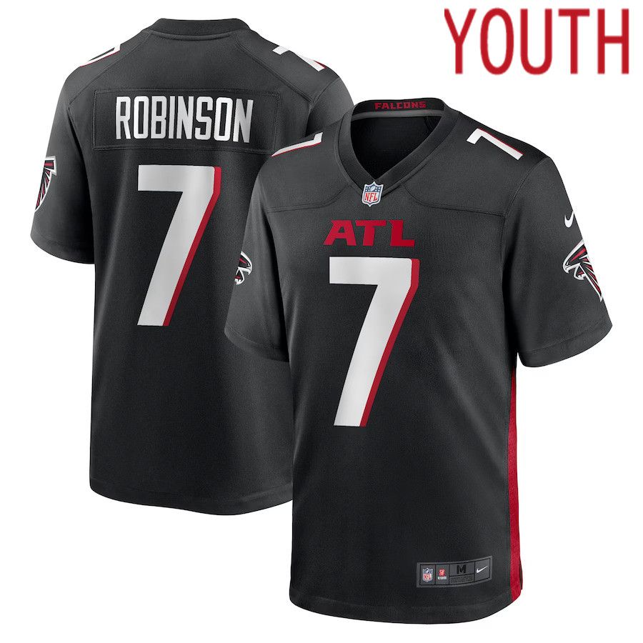 Youth Atlanta Falcons #7 Bijan Robinson Nike Black 2023 NFL Draft First Round Pick Game Jersey